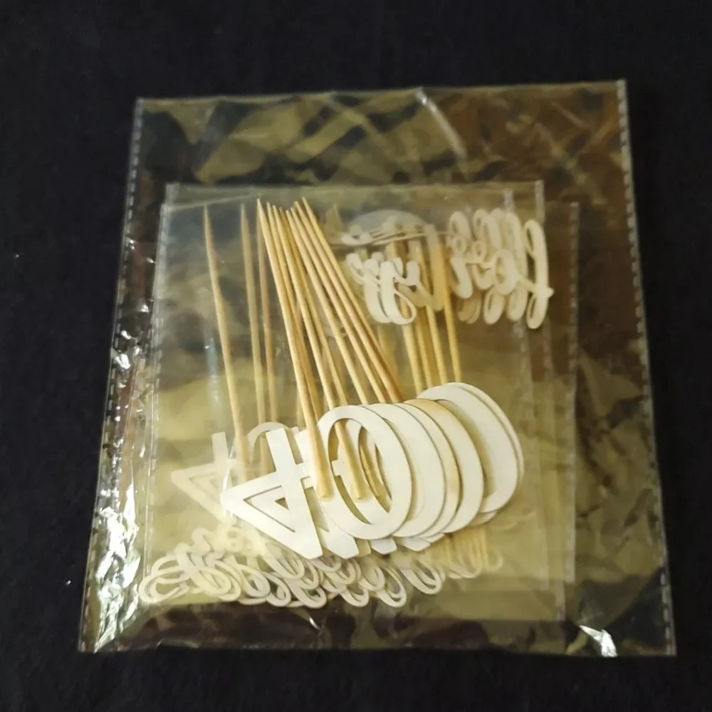 Happy Birthday, 40th Theme, Gold Glitter, 3 Designs, 24 Pack, Cupcake Toppers